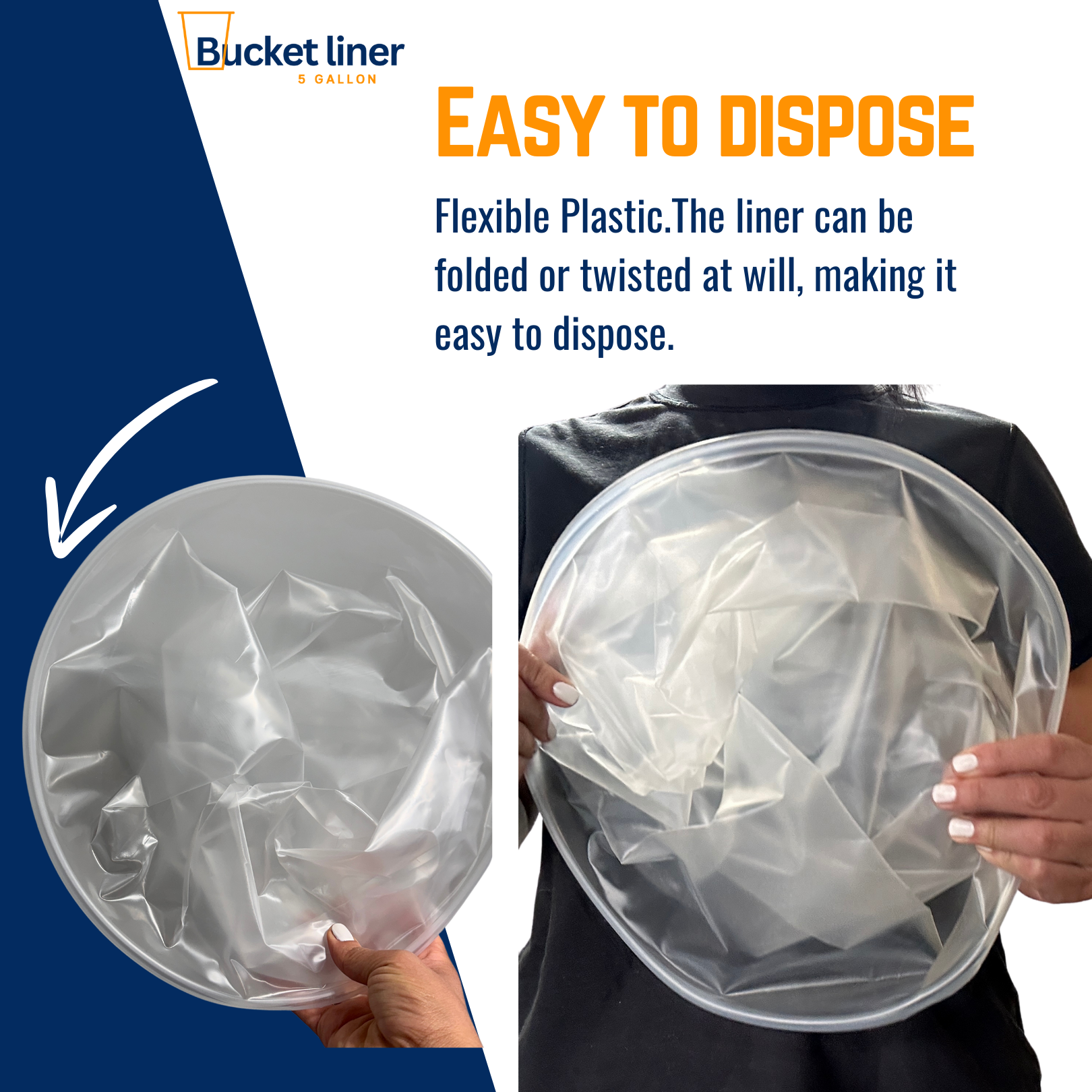 foldable easy to dispose bucket liners 