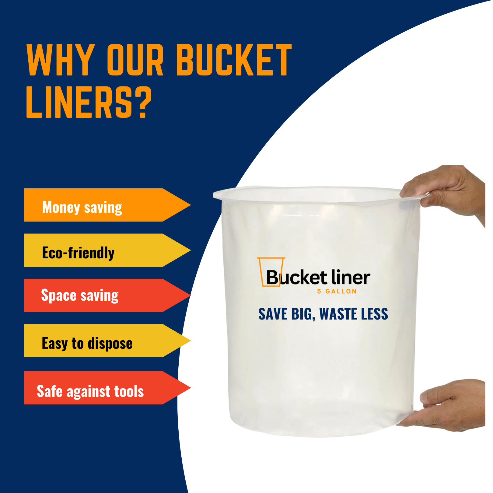 5-Gallon Bucket Liners are disposable, drill-friendly, precision-molded inserts designed to fit standard five-gallon pails perfectly. They protect your buckets while simplifying cleanup, making them ideal for handling and mixing materials such as epoxy, paint, adhesives, chemicals, inks, greases, coatings, silicones, and even food products.